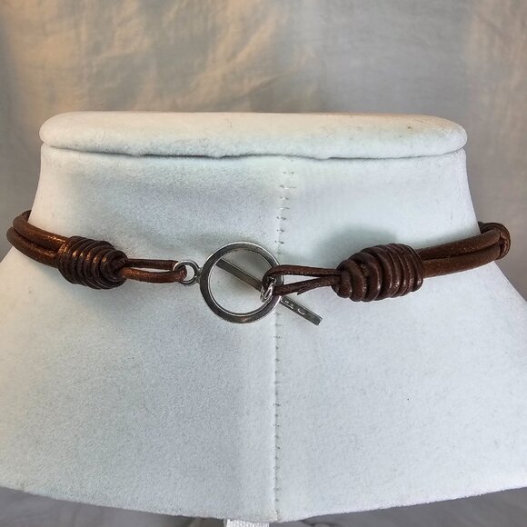 Brunello Cucinelli Labradorite Natural Gemstone Faceted Beads & Leather Necklace - Picture 3 of 9